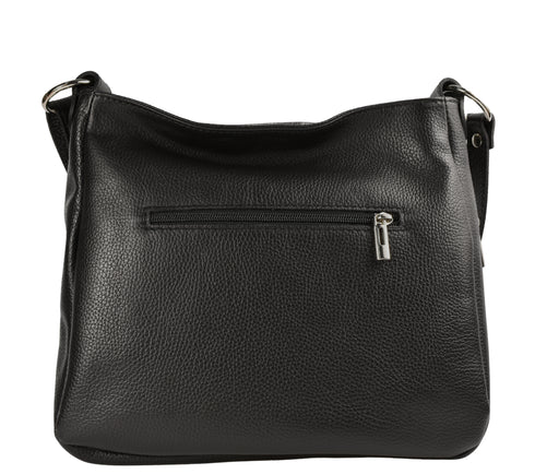 Poseta casual, dama, ADA SHOES, 24033, negru, piele naturala